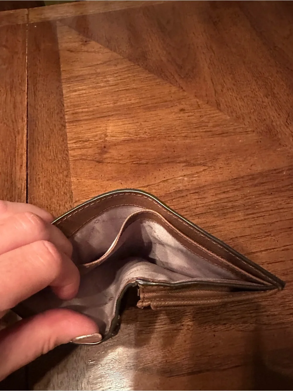 Michael Kors Tan Saffiano fold wallet with Gold Logo